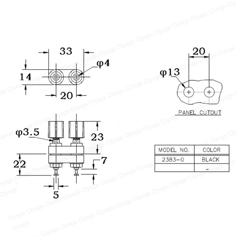 Clyxgs 4Pcs Terminal Binding Post Power Amplifier Dual Copper 2-Way Banana Plug Jack, Post for Speaker Amplifier Terminalï¼ŒPure Copper Plating - Image 2